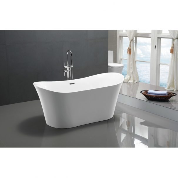 ANZZI EFT SERIES 5.58 Ft. Freestanding Bathtub In White