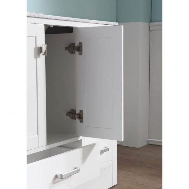 ANZZI Chateau 36 in. W x 22 in. D Bathroom Bath Vanity Set in White with Carrara Marble Top with White Sink