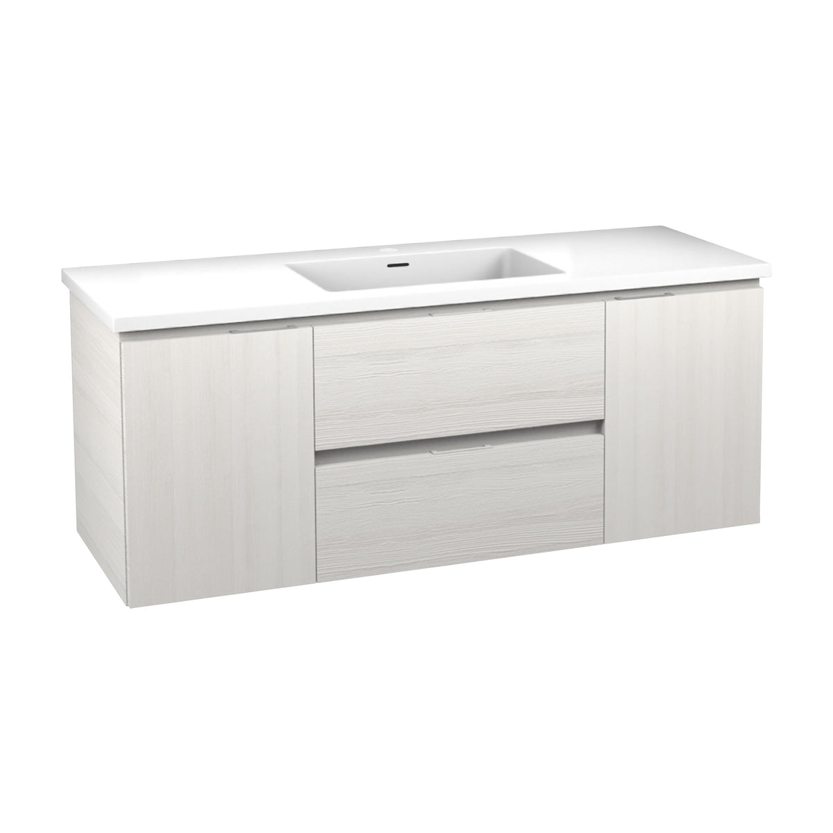 ANZZI Conques 48 in W x 20 in H x 18 in D Bath Vanity in Rich White with Cultured Marble Vanity Top in White with White Basin