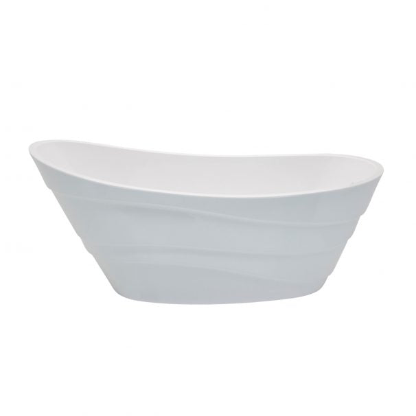 ANZZI STRATUS 5.6 Ft. Acrylic Reversible Drain Freestanding Bathtub In Glossy White