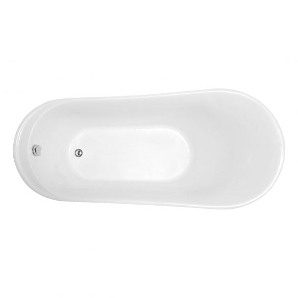 ANZZI PRIMA 67 IN. Acrylic Flatbottom Non-Whirlpool Bathtub In White