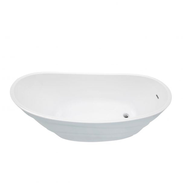 ANZZI STRATUS 5.6 Ft. Acrylic Reversible Drain Freestanding Bathtub In Glossy White