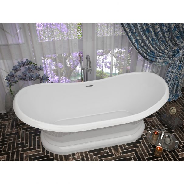 ANZZI RUBY 5.9 Ft. Acrylic Flatbottom Non-Whirlpool Bathtub-White