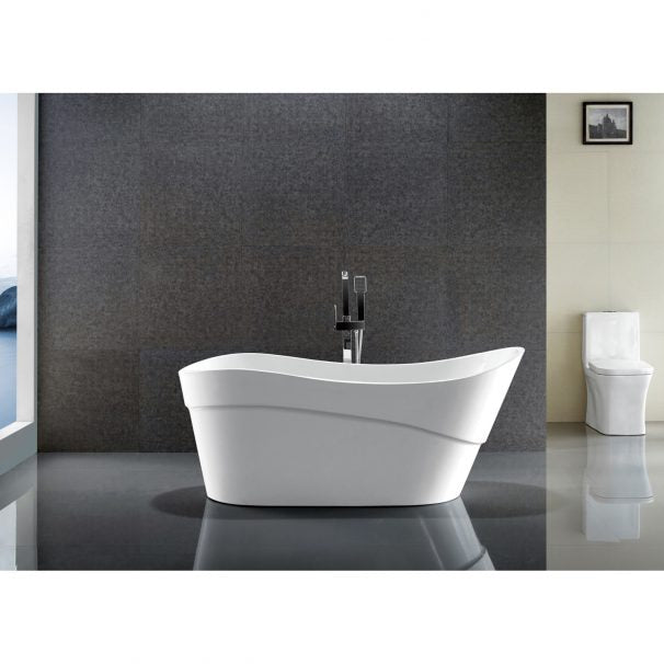 ANZZI KAHL SERIES 5.58 Ft. Freestanding Bathtub In White