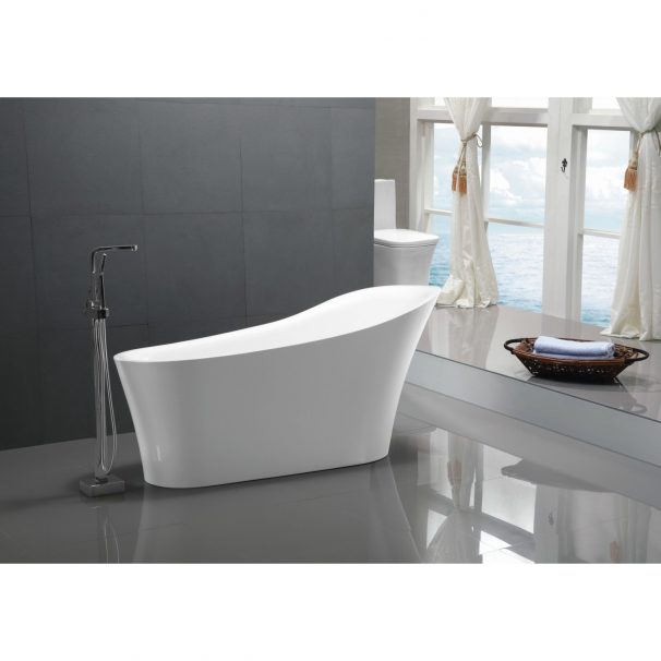 ANZZI MAPLE SERIES 5.58 Ft. Freestanding Bathtub In White