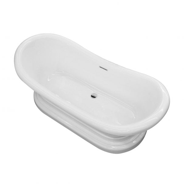 ANZZI RUBY 5.9 Ft. Acrylic Flatbottom Non-Whirlpool Bathtub-White