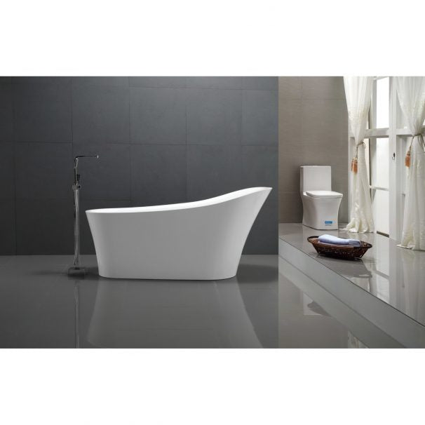 ANZZI MAPLE SERIES 5.58 Ft. Freestanding Bathtub In White