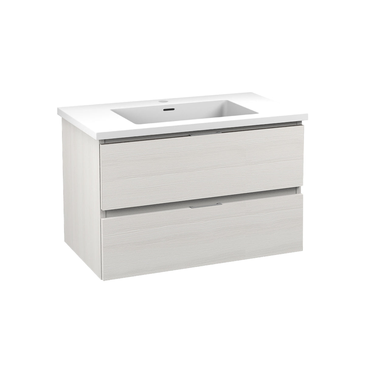 ANZZI Conques 30 in W x 20 in H x 18 in D Bath Vanity in Rich White with Cultured Marble Vanity Top in White with White Basin