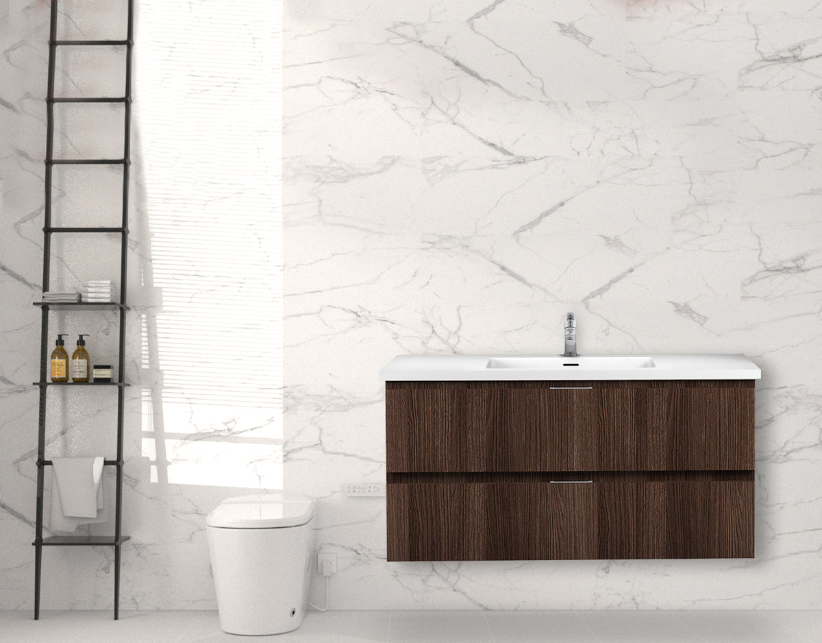 ANZZI Conques 39 in W x 20 in H x 18 in D Bath Vanity in Dark Brown with Cultured Marble Vanity Top in White with White Basin