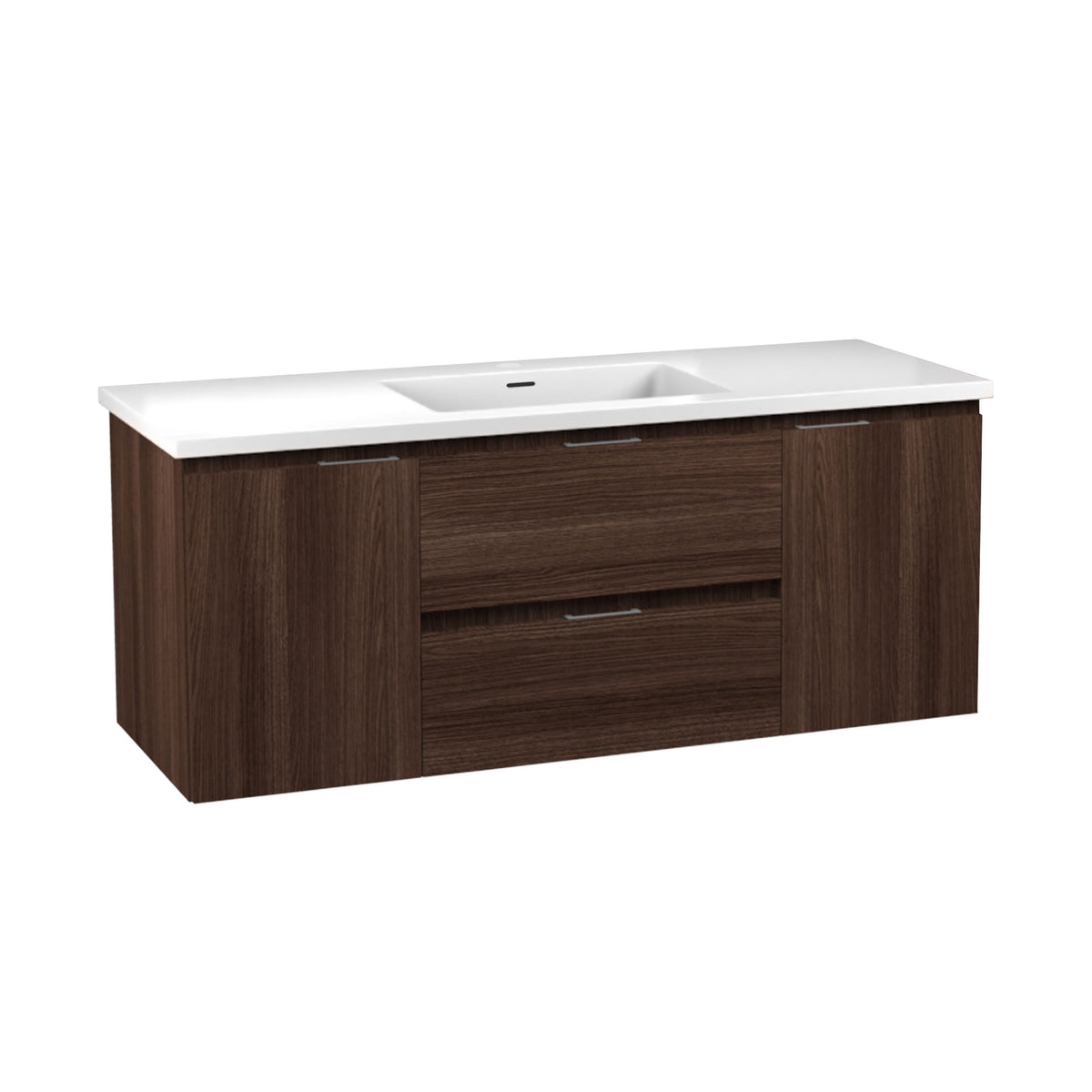 ANZZI Conques 48 in W x 20 in H x 18 in D Bath Vanity in Dark Brown with Cultured Marble Vanity Top in White with White Basin