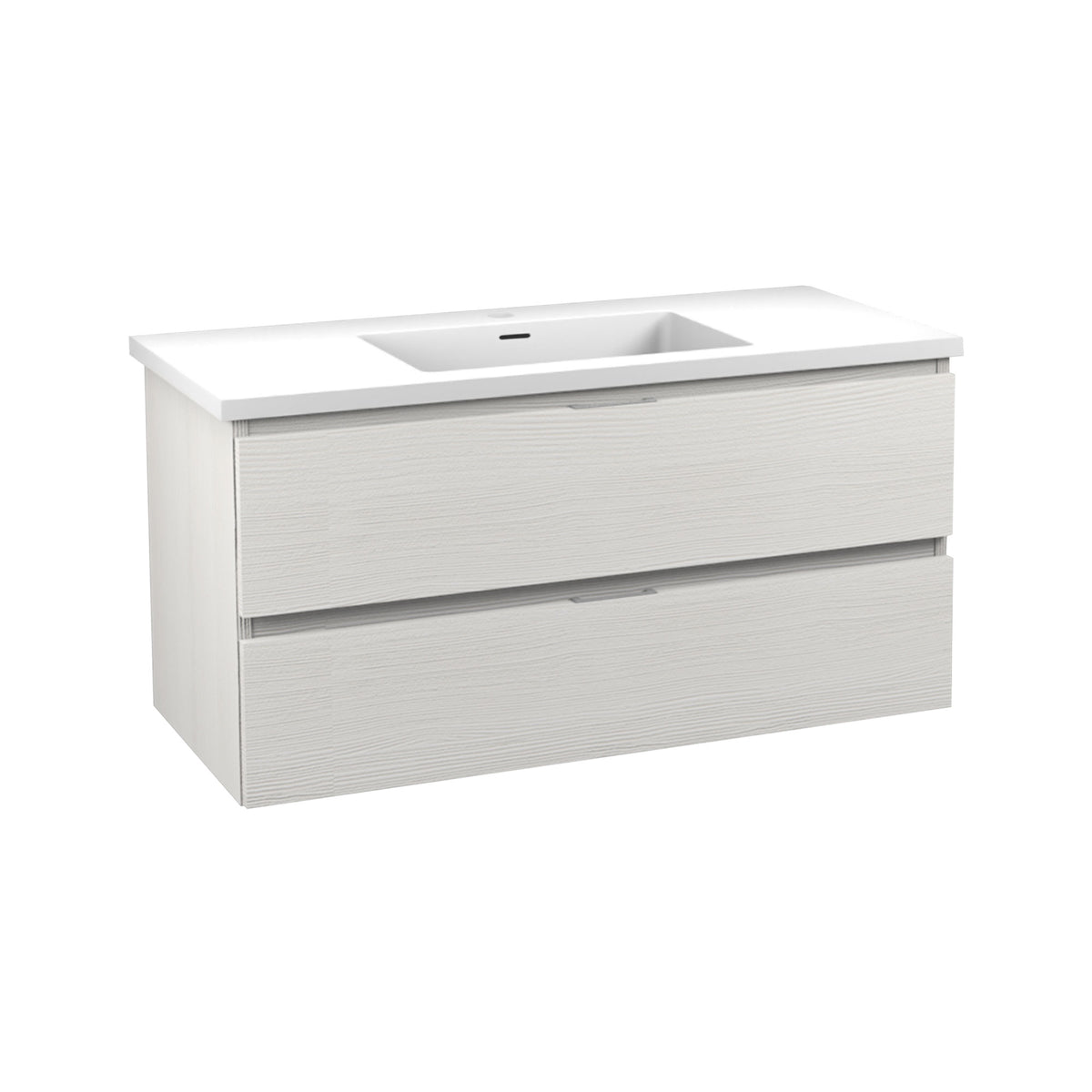 ANZZI Conques 39 in W x 20 in H x 18 in D Bath Vanity in Rich White with Cultured Marble Vanity Top in White with White Basin