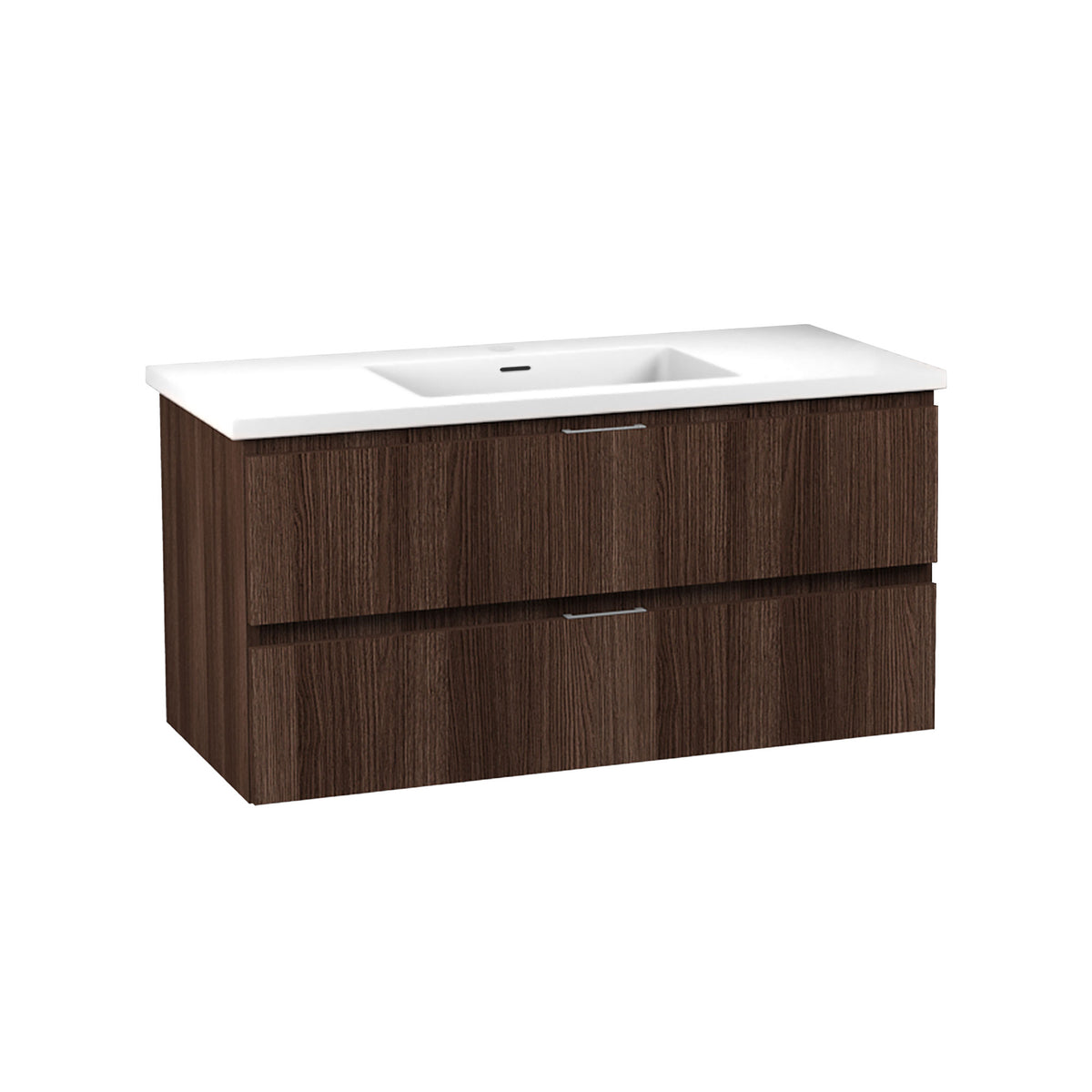 ANZZI Conques 39 in W x 20 in H x 18 in D Bath Vanity in Dark Brown with Cultured Marble Vanity Top in White with White Basin